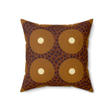 Modern Abstract Geometric Throw Pillow, Earth Tone Circle Pattern Accent Cushion for Sophisticated Home Decor
