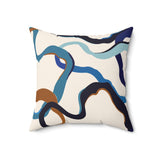 Blue Waves Faux Suede Pillow