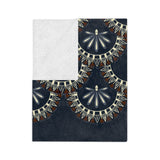 Nile Acr Microfiber Blanket — Elegant Lace Fan Border Throw
