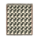 Minimalist Geometric Pattern Throw Blanket, Modern Abstract Staircase Design, Neutral Earthy Home Decor Aesthetic