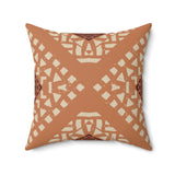 Geometric Mudcloth Inspired Throw Pillow, Modern Diasporic Accent Cushion, Earth Tone Tribal Home Decor, Premium Rectangular Pillow Cover
