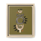 Zaria Olive Float Framed Matte Canvas Art