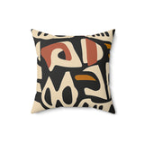 Abstract Geometric Throw Pillow, Mid Century Modern Art Pattern Cushion, Bohemian Home Decor, Stylish Boho Accent Pillow