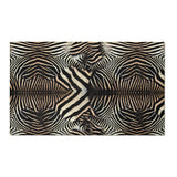 Zebra Print Chenille Floral Rug — Washable Area Rug
