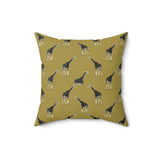 Modern Giraffe Pattern Throw Pillow, Sophisticated Olive Green Animal Print Decor for Living Room or Bedroom, Luxury Accent Cushion