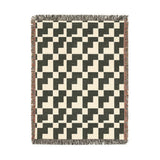 Minimalist Geometric Pattern Throw Blanket, Modern Abstract Staircase Design, Neutral Earthy Home Decor Aesthetic