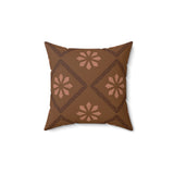 Geometric Mudcloth Inspired Throw Pillow, Modern Diasporic Accent Cushion, Earth Tone Tribal Home Decor, Premium Rectangular Pillow Cover
