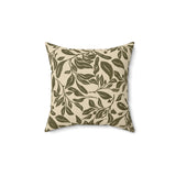Olive Leaf Throw Pillow Cover, Modern Botanical Decor, Sophisticated Earth Tone Accent Cushion
