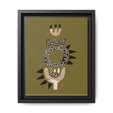 Zaria Olive Float Framed Matte Canvas Art