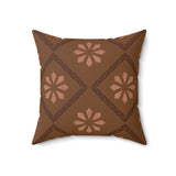 Geometric Mudcloth Inspired Throw Pillow, Modern Diasporic Accent Cushion, Earth Tone Tribal Home Decor, Premium Rectangular Pillow Cover