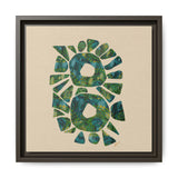 Abstract Green Mosaic Wall Art – Framed Matte Canvas