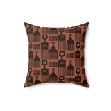Afro Pick Pattern Throw Pillow, Modern Diasporic Home Decor, Artistic African Comb Print Cushion