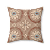 Geometric Mudcloth Inspired Throw Pillow, Modern Diasporic Accent Cushion, Earth Tone Tribal Home Decor, Premium Rectangular Pillow Cover