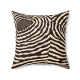 Eye of Zebra Print: Faux Suede Pillow