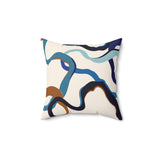 Blue Waves Faux Suede Pillow