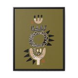 Zaria Olive Float Framed Matte Canvas Art