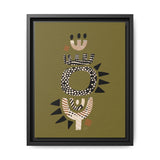 Zaria Olive Float Framed Matte Canvas Art