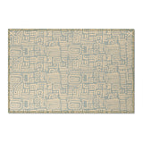 Sea Glass Collection Chenille Floral Rug — Washable Brown Botanical Area Rug