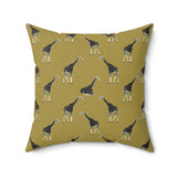 Modern Giraffe Pattern Throw Pillow, Sophisticated Olive Green Animal Print Decor for Living Room or Bedroom, Luxury Accent Cushion