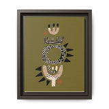 Zaria Olive Float Framed Matte Canvas Art