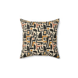 Abstract Geometric Throw Pillow, Mid Century Modern Art Pattern Cushion, Bohemian Home Decor, Stylish Boho Accent Pillow