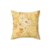 Floral Frog Throw Pillow, Artistic Botanical Accent Cushion, Earth Tone Nature Decor for Sophisticated Living Spaces