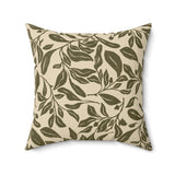 Olive Leaf Throw Pillow Cover, Modern Botanical Decor, Sophisticated Earth Tone Accent Cushion