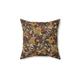 Protea Floral Throw Pillow, Modern Diasporic Botanical Print Accent Cushion, Earth Tone Nature Decor, Sophisticated Wildlife Art Pillow
