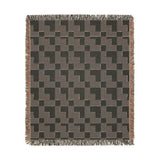 Minimalist Geometric Pattern Throw Blanket, Modern Abstract Staircase Design, Neutral Earthy Home Decor Aesthetic