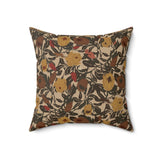Protea Floral Throw Pillow, Modern Diasporic Botanical Print Accent Cushion, Earth Tone Nature Decor, Sophisticated Wildlife Art Pillow