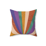 Retro Sun Rays: Faux Suede Pillow