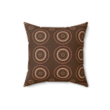 Tropical Botanical Decorative Cushion, Mustard and Teal Geometric Accent Pillow for Living Room or Bedroom Decor