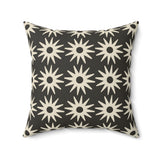 Ankara Collection: Minimalist Floral Throw Pillow, Modern Neutral Flower Pattern
