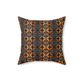 Geometric Mudcloth Throw Pillow, Modern African Textile Print Accent Cushion, Earthy Brown and Black Luxury Home Decor