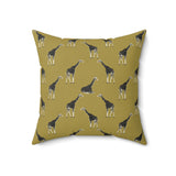 Modern Giraffe Pattern Throw Pillow, Sophisticated Olive Green Animal Print Decor for Living Room or Bedroom, Luxury Accent Cushion