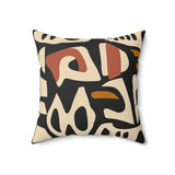 Abstract Geometric Throw Pillow, Mid Century Modern Art Pattern Cushion, Bohemian Home Decor, Stylish Boho Accent Pillow