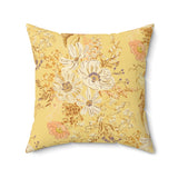 Floral Frog Throw Pillow, Artistic Botanical Accent Cushion, Earth Tone Nature Decor for Sophisticated Living Spaces