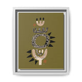 Zaria Olive Float Framed Matte Canvas Art
