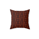Abstract Geometric Throw Pillow Cover, Modern Diasporic Pattern Accent Cushion, Warm Earth Tone Home Decor, Sophisticated Minimalist Style