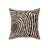 Abstract Organic Swirl Throw Pillow, Modern Minimalist Cream and Brown Decorative Cushion, Boho Home Decor Accent