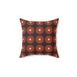 Modern Abstract Geometric Throw Pillow, Earth Tone Circle Pattern Accent Cushion for Sophisticated Home Decor