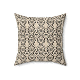 Modern Diasporic Design Geometric Throw Pillow, Moroccan Tile Pattern Decorative Cushion for Living Room, Elegant Black and Beige Home Decor Accent