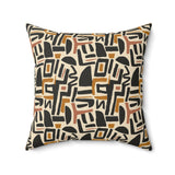 Abstract Geometric Throw Pillow, Mid Century Modern Art Pattern Cushion, Bohemian Home Decor, Stylish Boho Accent Pillow