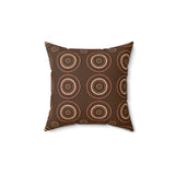 Tropical Botanical Decorative Cushion, Mustard and Teal Geometric Accent Pillow for Living Room or Bedroom Decor