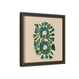 Abstract Green Mosaic Wall Art – Framed Matte Canvas