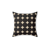 Modern Abstract Black and Cream Dotted Decorative Pillow