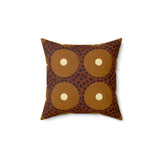Modern Abstract Geometric Throw Pillow, Earth Tone Circle Pattern Accent Cushion for Sophisticated Home Decor
