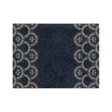 Nile Acr Microfiber Blanket — Elegant Lace Fan Border Throw