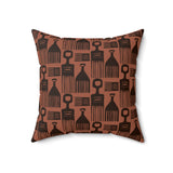 Afro Pick Pattern Throw Pillow, Modern Diasporic Home Decor, Artistic African Comb Print Cushion