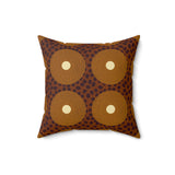 Modern Abstract Geometric Throw Pillow, Earth Tone Circle Pattern Accent Cushion for Sophisticated Home Decor